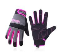 HLDD HANDLANDY UltraLight Guanti da lavoro di sicurezza, da donna, con ampia protezione per il palmo, per lavori meccanici, fai da te, interno/esterno, con touchscreen (M, rosa)