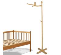 HLEEDUO Mobile da pavimento in legno per culla, braccio mobile per culla da 142,2 cm, decorazione in legno, gancio mobile mobile per bambini con forte attacco antidumping