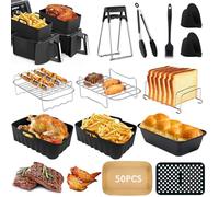 HLEIUKT Accessori per friggitrice ad Aria Calda Ninja Foodi Max Dual Zone AF400EU AF451EU AF300EU 7.6L-9.5L, Stampo in Silicone per friggitrice ad Aria Calda Ninja