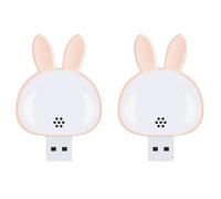 Hlennotor Lampada da Lettura USB 2 Pezzi, Luce Notturna Mini Coniglietto, Lampada da Scrivania A 3 Colori Smart Voice per la Camera da Letto Dei Bambini Rosa Facile da Usare
