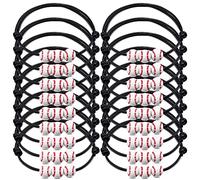 HLenyoy 20Pezzi Baseball Charm Braccialetti di Amicizia per Bambini Ragazzi Uomini Braccialetti Regolabili Ispiratore Partito Baseball Bomboniere Sacchetto Regalo Riempitivi