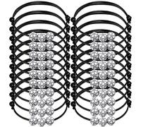 HLenyoy 20Pezzi Calcio Charm Braccialetti di Amicizia per Bambini Ragazzi Uomini Braccialetti Regolabili Ispiratore Partito Calcio Bomboniere Sacchetto Regalo Riempitivi