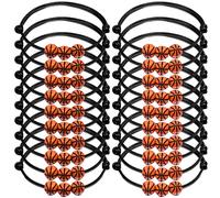 HLenyoy 20Pezzi Pallacanestro Charm Braccialetti di Amicizia per Bambini Ragazzi Uomini Braccialetti Regolabili Ispiratore Partito Pallacanestro Bomboniere Sacchetto Regalo Riempitivi