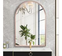 HLFMVWE Grande specchio da parete ad arco in metallo spazzolato, per soggiorno, camera da letto, ingresso, decorazione della casa, 50 x 70 cm