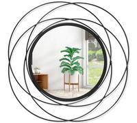 HLFMVWE Specchi decorativi rotondi neri con cornice in metallo, moderni specchi da appendere alla parete per soggiorno, camera da letto, bagno, ingresso