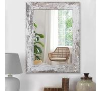 HLFMVWE Specchi neri da parete rettangolare vintage rustico con cornice in legno grande 50,8 x 40,6 cm specchio decorativo da parete antico per soggiorno camera da letto bagno ampio bordo