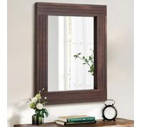 HLFMVWE Specchi per le pareti specchio rettangolare rustico con cornice in legno specchio appeso vintage per camera da letto bagno soggiorno decorazione grande 40 x 50 cm