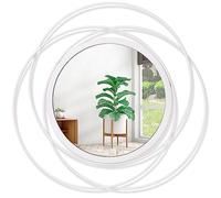 HLFMVWE Specchi rotondi bianchi da parete in filo metallico moderno specchio artistico decorazione per la casa corridoio bagno camera da letto soggiorno casa fattoria ingresso grande