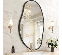 HLFMVWE Specchio Asimmetrico da Parete, Specchio Irregolare Nero, Specchi da Trucco da Parete Decorativi con Cornice in Metallo, Moderni Specchi da Trucco da Bagno per Camera da Letto, Soggiorno, 45 x