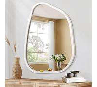 HLFMVWE Specchio asimmetrico piccolo 65x45 cm irregolare cornice legno forma unica decorativo soggiorno camera da letto bagno ingresso