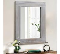 HLFMVWE Specchio da parete con cornice a specchio da parete in legno rustico, rettangolare, decorazione antica, specchio sospeso per bagno, soggiorno, camera da letto, ingresso, grande 40 x 50 cm