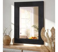 HLFMVWE Specchio da parete in legno rustico con cornice rettangolare, antico specchio a parete per bagno, camera da letto, soggiorno, ingresso grande, 40 x 50 cm