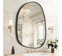 HLFMVWE Specchio da Parete Irregolare, Specchi da Parete Neri Decorativi 45x65 CM Specchi da Bagno Asimmetrici Cornice in Lega di Alluminio per Camera da Letto, Soggiorno, Guardaroba, Ingresso Grande