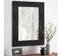 HLFMVWE Specchio da parete rettangolare con cornice in legno, stile vintage, stile rustico, decorazione antica, per bagno, camera da letto, soggiorno, ingresso, grande, 50,8 x 40,6 cm