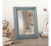 HLFMVWE Specchio da scrivania in legno per trucco, specchio da toeletta rustico rettangolare con cornice per caffè, piccoli specchi da tavolo, per ufficio, camera da letto, bagno, soggiorno, 20 x 25