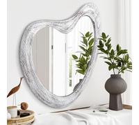 HLFMVWE Specchio irregolare da parete, cornice in legno, asimmetrico, moderno, decorativo, da parete, in legno, forma unica, per soggiorno, camera da letto, ingresso, bagno, corridoio, casa, grande,