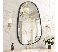 HLFMVWE Specchio Irregulare per Parete, Specchi Neri Decorativi 36x67 cm Specchi Asimmetrici con Cornice in Lega di Alluminio per Bagno, Camera da Letto, Soggiorno, Anticamera, Ingresso