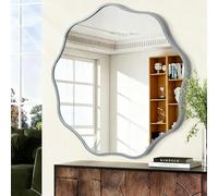 HLFMVWE Specchio rotondo ondulato da parete, decorativo, 60 cm, moderno, con cornice in metallo, per bagno, camera da letto, soggiorno, ingresso, decorazione per la casa