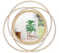 HLFMVWE Specchio rotondo oro piccolo decorazione da parete soggiorno casa e camera da letto | Specchio da parete da appendere e decorare | Specchio vintage regalo originale per donne e mamma