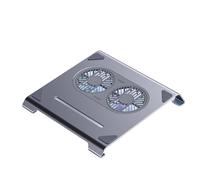 HLGDSWO Supporto di raffreddamento for laptop a doppia ventola con design pieghevole, supporto da tavolo in lega di alluminio e porta USB-C(Gray)