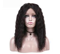 HLH-wig Durevole Parrucca frontale in pizzo per le donne brasiliane non trattate di capelli sciolti di capelli umani Remy comodi (colore nero, taglia: 12 pollici)