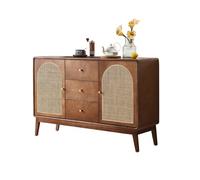 HLHLOP777 Mobile contenitore Credenza in legno massello di rattan for la casa, soggiorno, ripostiglio, armadio a due ante con cassetti Credenza buffet
