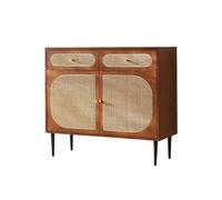HLHLOP777 Mobile contenitore Credenza in legno massello Piccola casa for la casa Soggiorno Armadietto portaoggetti in vimini e rattan in legno di frassino Credenza buffet