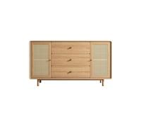 HLHLOP777 Mobile contenitore Credenza in legno massello Soggiorno Armadietto portaoggetti in vimini rattan contro il muro Armadietto da ingresso Sala da pranzo Cassettiera Credenza buffet