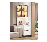 HLHLOP777 Mobiletto portaoggetti Tavolino da divano Divano in ardesia Credenza Armadietto laterale Armadietto estraibile Libreria a fessura Portaoggetti ad angolo Luce di lusso(30x80x170cm,Right)