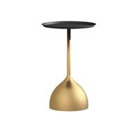 HLHLOP777 Tavolino a forma di C Tavolino rotondo, libreria da soggiorno, tavolo rotondo for la casa, credenza for divano, tavolino for attività semplici e creative Tavolini laterali(Gold)