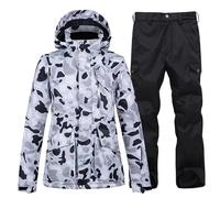 HLHLOP777 Tuta da neve Winter Ski Suit Women's Set Warm and Thick Outdoor Tute da neve per esterni(Nero,XS)