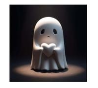 Hliloy Statua di fantasma carino, statuette di Halloween, statua fantasma carina dito medio, fantasmi piccoli fantasmi spaventosi, decorazioni per la casa spettrali, centrotavola, mensola mensola