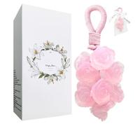 Hlimind Sapone artigianale a forma di uva, sapone cristallo rosa con cordoncino, sapone idratante per viso e corpo, sapone da bagno alla rosa