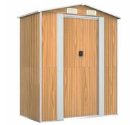 hliofuir Capanno per attrezzi, marrone chiaro, 192 x 108 x 223 cm, in | Capanno compatto in metallo in acciaio zincato per il giardino, con porta scorrevole, prese d'aria e dimensioni 192 x 108 x