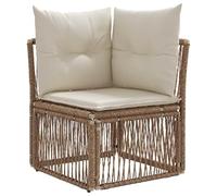 hliofuir Divano angolare in polyrattan, beige, per esterni, da giardino, 62 | Comoda seduta in rattan con morbido cuscino per ore di relax sul balcone, sulla terrazza e in giardino.