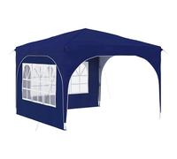 hliofuir Gazebo pop-up per feste, 290 x 290 cm, con 2 pareti laterali, blu | Parasole flessibile per giardino e terrazza con tripla regolazione in altezza e pratica borsa per il trasporto.