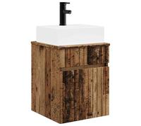 hliofuir Mobile sottolavabo da parete, in legno anticato, 39 x 41 x 62,5 cm | Mobile moderno per bagno e WC degli ospiti. Sfrutta al meglio la superficie della parete e offre un ampio spazio di