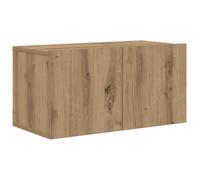 hliofuir Mobile TV a parete, marrone, 60 x 30 x 30 cm, in legno, 1 pezzo | Mobile basso sospeso per camera da letto e soggiorno, con due ante e scomparto per dispositivi multimediali per tenere il