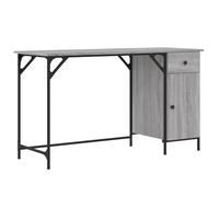 hliofuir Scrivania per computer, colore grigio Sonoma, 131 x 48 x 75 cm, in | Semplice scrivania da ufficio con telaio in metallo e molto spazio per l'ufficio domestico o lo studio dal design moderno.