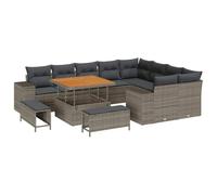 hliofuir Set da giardino modulare da 12 pezzi, con vano portaoggetti | Il tavolo regolabile in altezza trasforma il set di sedute sulla terrazza o sul balcone dal tavolino da caffè a un pratico