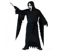Hlisippa Scream Costume, Ghostface Costume con Maschera Scream Coltello Finto Halloween, Costume Scream Uomo,Ghost Face Costume Adulto per Cosplay Carnevale (Medium)