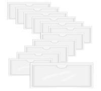 HLIWS 12 tasche autoadesive orizzontali in plastica, per etichettare e identificare scatole, cartelle, documenti (dimensioni interne: 22,3 x 9,5 cm)