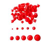 HLIWS 125 PCS Tappi Lamellari Rotondi, 10 Taglie Tappi Per Tubi Rotondi, Tappo Terminale in Plastica, Per Sedie, Tavoli, Mobili(Rosso)