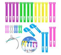 HLIWS 20 Pezzi Abiti Plastica Antivento Ganci Appendiabiti(5 colori),8 Pezzi Gel di silice Ganci Fissi(4 colori),Evita che il gancio venga spazzato via