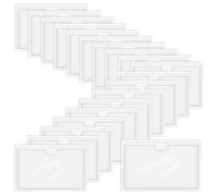 HLIWS 20 tasche autoadesive orizzontali in plastica, per etichettare e identificare scatole, cartelle, documenti (dimensioni interne: 10,9 x 7,5 cm)