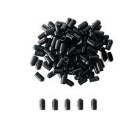 HLIWS 200 Pezzi Tappi Terminali in Gomma, 8mm Rotondi Tappi in Gomma PVC, Copertura del Beccuccio Della, Per Viti Tubi Tondi (Nero)