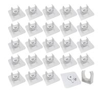 HLIWS 24 Pezzi 25mm Fascette per Tubi Regolabili,Fascetta stringitubo Autoadesivi,Tubo Staffa a U in PVC,per Fissare Tubi Interni ed Esterni