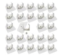 HLIWS 24 Pezzi 32mm Fascette per Tubi Regolabili,Fascetta stringitubo Autoadesivi,Tubo Staffa a U in PVC,per Fissare Tubi Interni ed Esterni