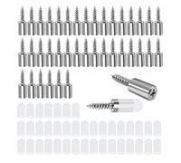 HLIWS 40 Pezzi Supporto per Perni per Scaffali,Staffe con viti autofilettanti,Mobili Staffa foro Mensola,per Armadio Libreria Scaffale Mobili