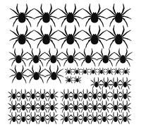 HLIWS 70 Pezzi Decorazioni Halloween Ragni Adesivi,Decorazione 3D di Ragni di Halloween,per Parete Finestra Porta Forniture per Feste(4 dimensioni,con adesivi bifacciali)